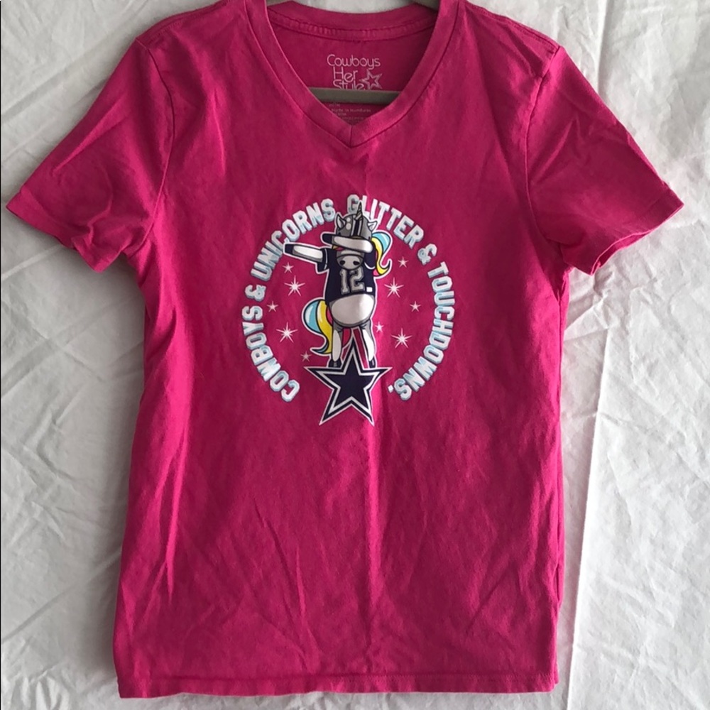 Girl Dallas Cowboys V neck tee